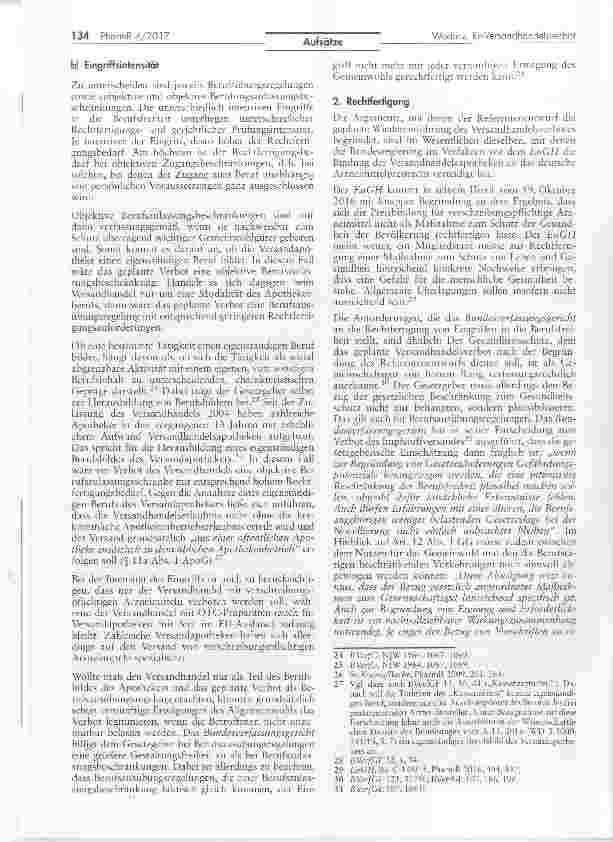 Vorschauseite 4: Wiedereinführung des Rx-Versandhandelsverbotes —verfassungsrechtlich zulässig?