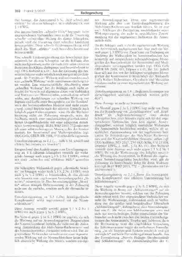 Vorschauseite 4: Unzulässigkeit der Werbung für Arzneimittel mit nicht zweifelsfrei nachgewiesener therapeutischer Wirkung