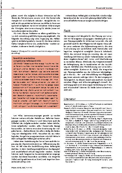 Vorschauseite 4: Eckfälle und Aufgabenanalyse Differenzierung im Pflegeunterricht