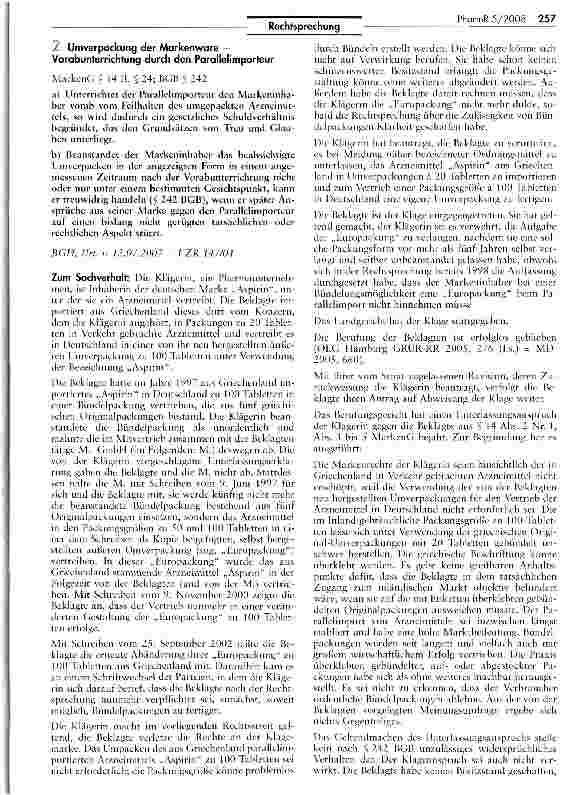 Vorschauseite 4: Zur Abgrenzung Arzneimittel/ Nahrungsergänzungsmittel (Weihrauchextrakt)
