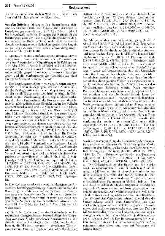 Vorschauseite 5: Zur Abgrenzung Arzneimittel/ Nahrungsergänzungsmittel (Weihrauchextrakt)