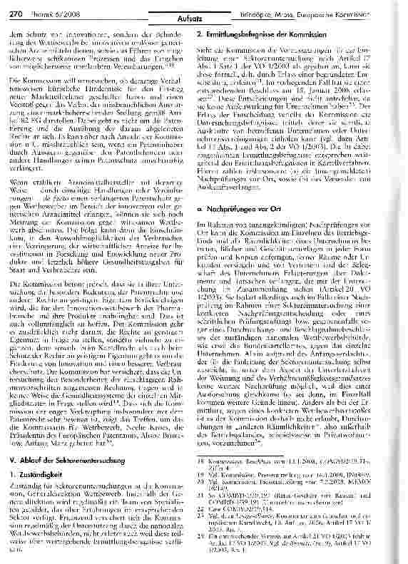 Vorschauseite 3: Die Sektorenuntersuchung der Europäischen Kommission im Pharmasektor — ihre praktische Bedeutung