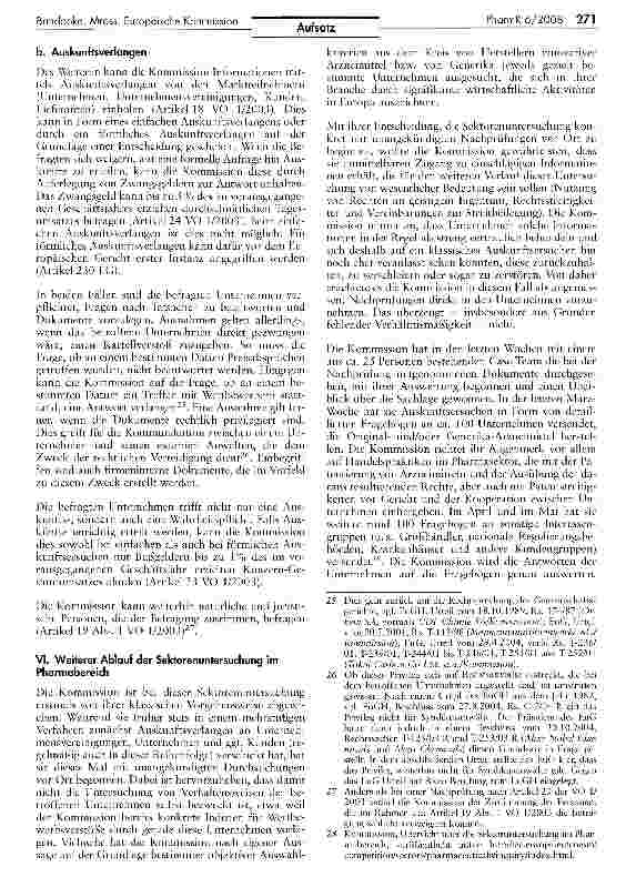 Vorschauseite 4: Die Sektorenuntersuchung der Europäischen Kommission im Pharmasektor — ihre praktische Bedeutung
