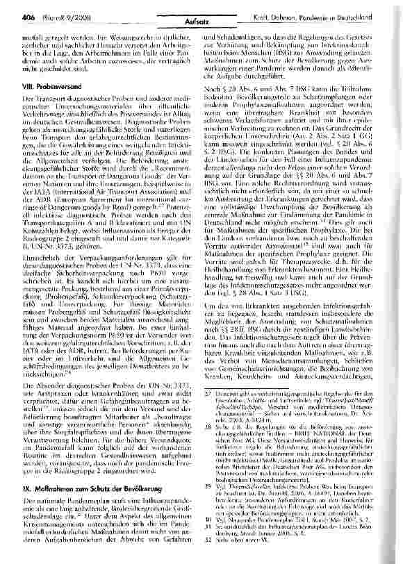 Vorschauseite 6: Rechtliche Aspekte einer Pandemie in Deutschland