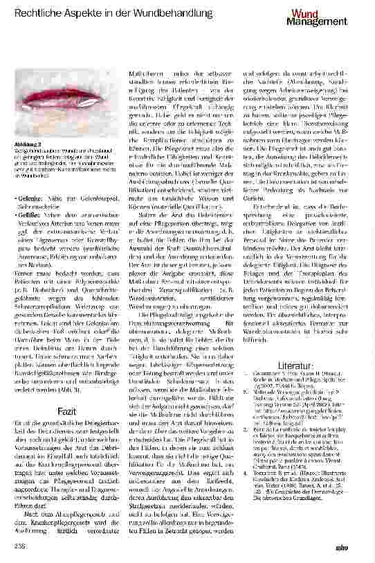 Vorschauseite 4: Medizinische Notwendigkeit und juristische Ansprüche bei der Wundversorgung, speziell des Debridements