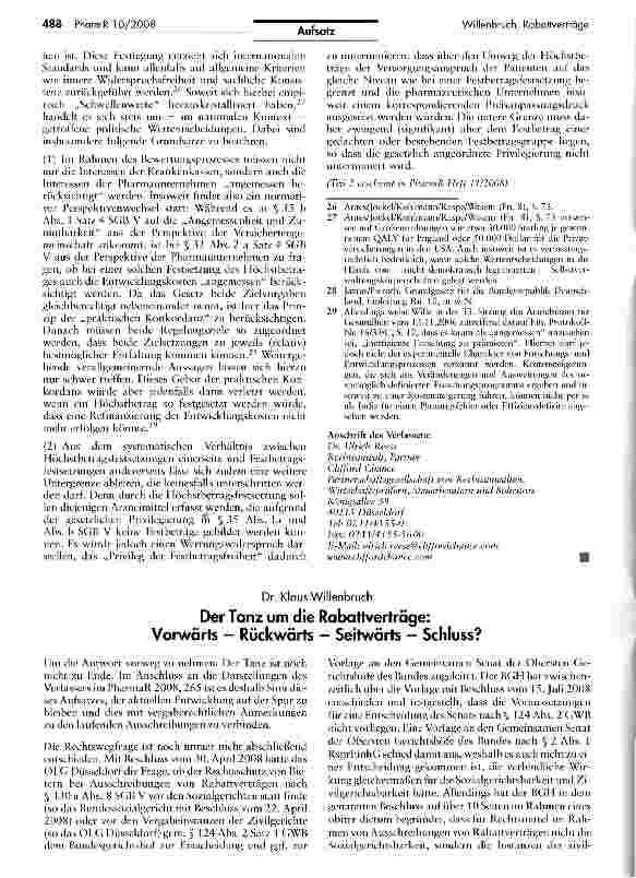 Vorschauseite 1: Der Tanz um die Rabattverträge: Vorwärts — Rückwärts - Seitwärts - Schluss?