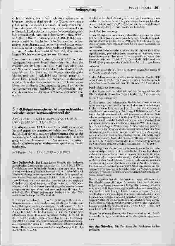 Vorschauseite 4: Verbot von Werbeaussagen für ein zur Behandlung von Nervenschmerzen zugelassenes homöopathisches Arzneimittel UWG §§ 3 I, 3a; HWG § 3 1