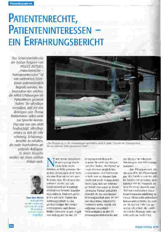 Vorschauseite 1: Patientenrechte, Patienteninteressen - ein Erfahrungsbericht