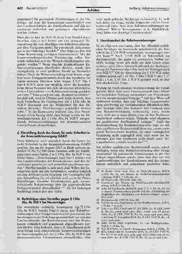 Vorschauseite 3: Rabattvereinbarungen für parenterale Zubereitungen nach AMVSG undGSAV Zulässigkeit und Grenzen