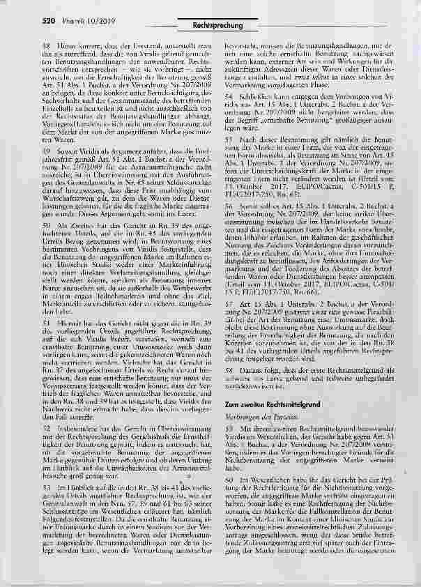 Vorschauseite 5: Benutzung einer Arzneimittelmarke während einer klinischer Studie (Wortmarke Boswelan)
