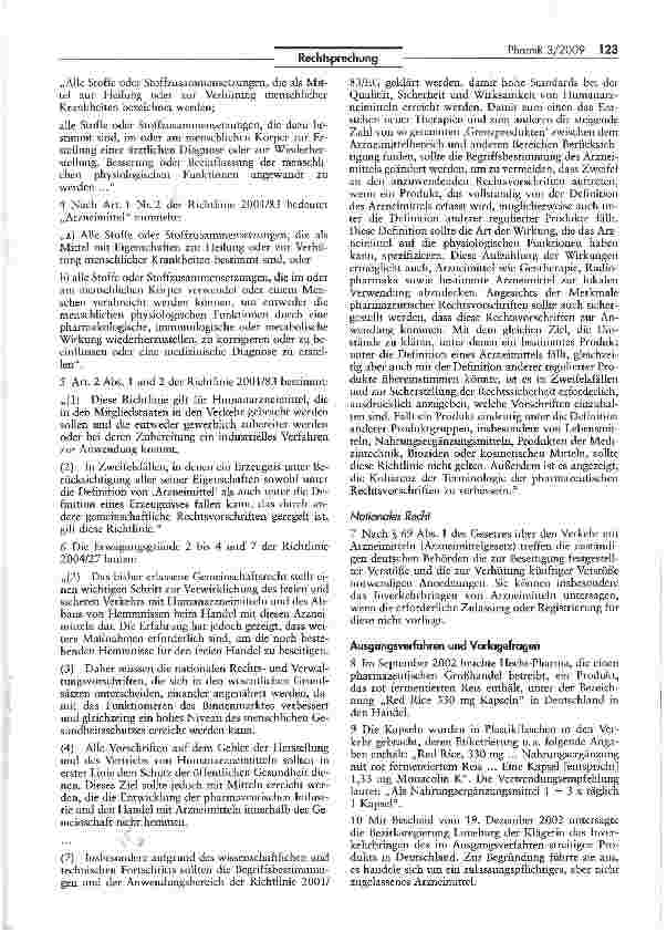 Vorschauseite 2: Zum Begriff des Arzneimittels nach der Funktion