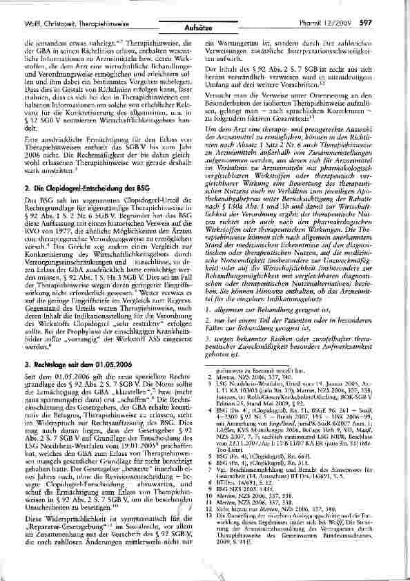 Vorschauseite 2: Die Voraussetzungen für den Erlass selbständiger Therapiehinweise in Arzneimittelrichtlinien gemäß § 92 Abs. 2 S. 7 SGB V1