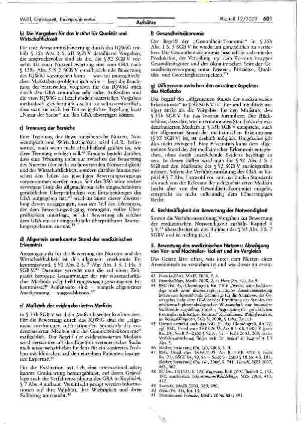 Vorschauseite 6: Die Voraussetzungen für den Erlass selbständiger Therapiehinweise in Arzneimittelrichtlinien gemäß § 92 Abs. 2 S. 7 SGB V1