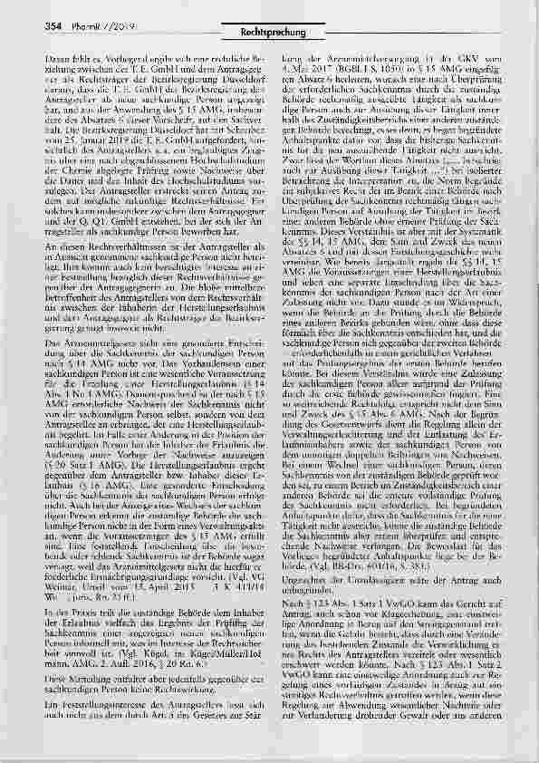 Vorschauseite 2: Bestellung als sachkundige Person nach § 14 AMG AxMG §§ 15 VI, 14, 16, 20 S. 1
