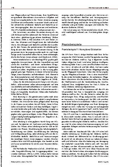 Vorschauseite 2: Patientenedukation in der Primärversorgung: Erfahrungen von Advanced Practice Nurses im Forschungsprojekt FAMOUS