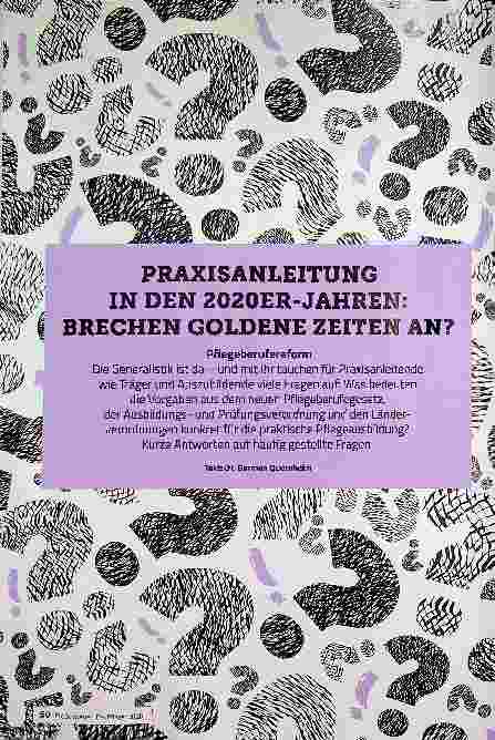 Vorschauseite 1: PRAXISANLEITUNG IN DEN 2020ER-JAHREN: BRECHEN GOLDENE ZEITEN AN?