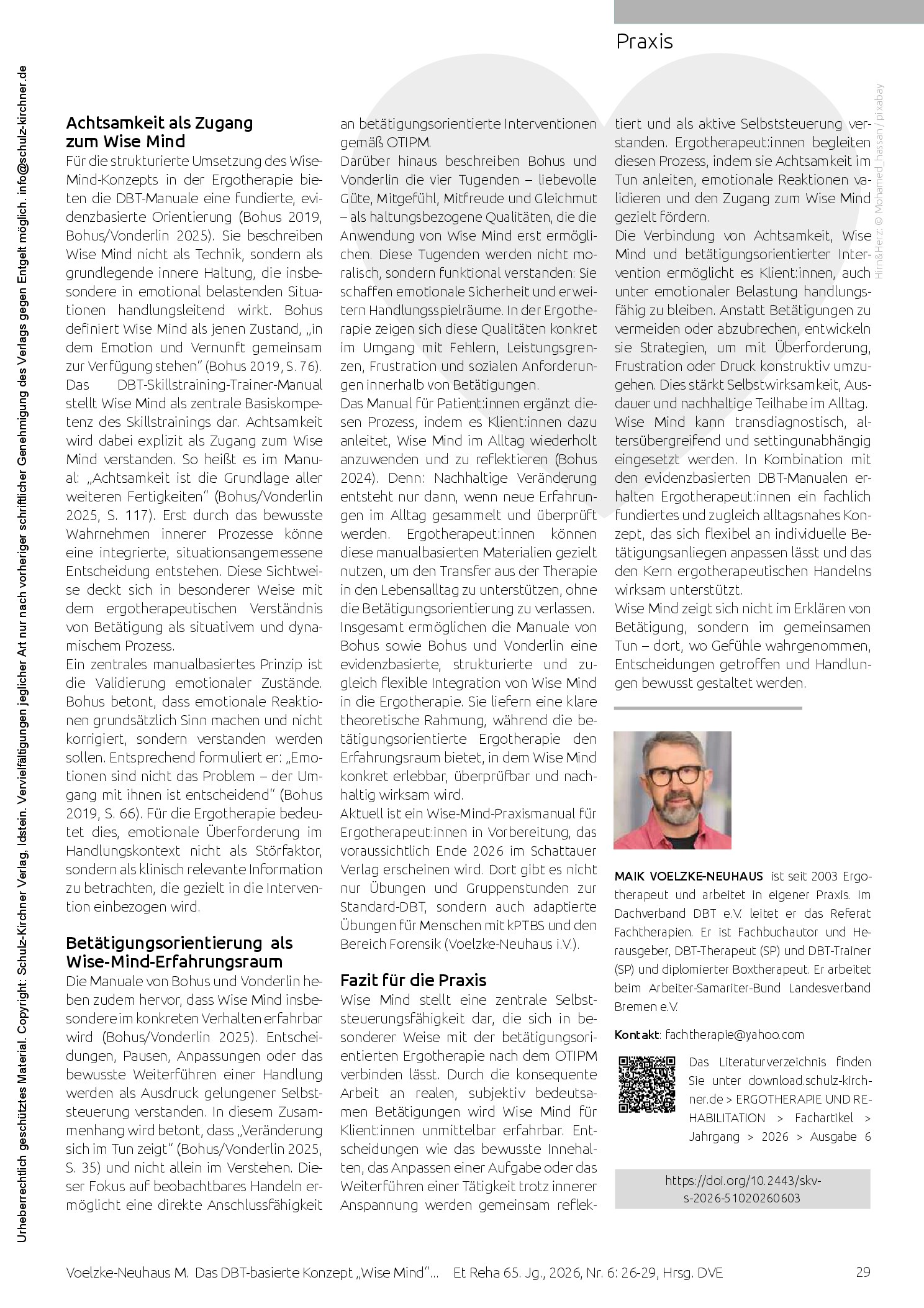 Vorschauseite 4: Das DBT-basierte Konzept „Wise Mind“ praxisnah, evidenz- und betätigungsorientiert umgesetzt