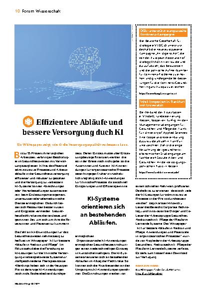 Vorschauseite 1: Effizientere Abläufe und bessere Versorgung durch KI