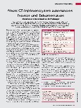 Vorschauseite 1: Neues CT-Injektionssystem automatisiert Prozesse und Dokumentation. Vereinfachte Arbeitsabläufe in der Radiologie.