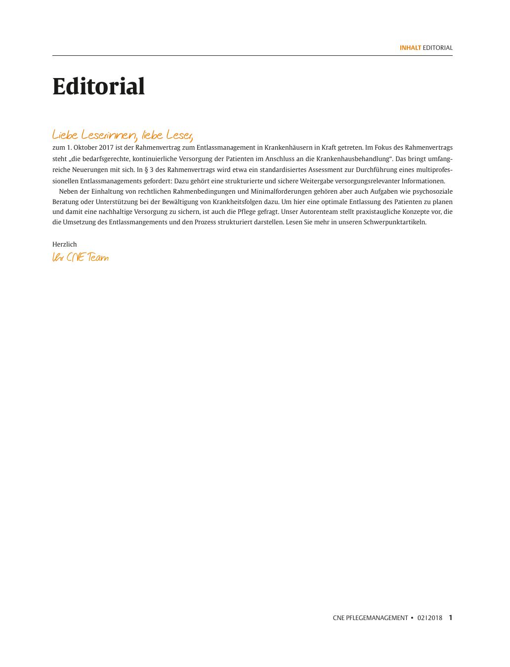 Vorschauseite 1: Editorial