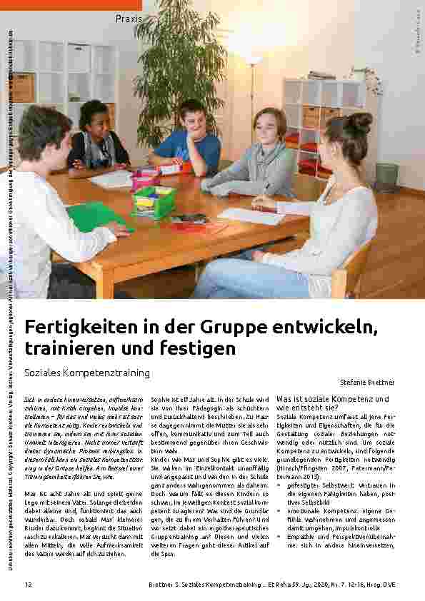 Vorschauseite 1: Fertigkeiten in der Gruppe entwickeln, trainieren und festigen.