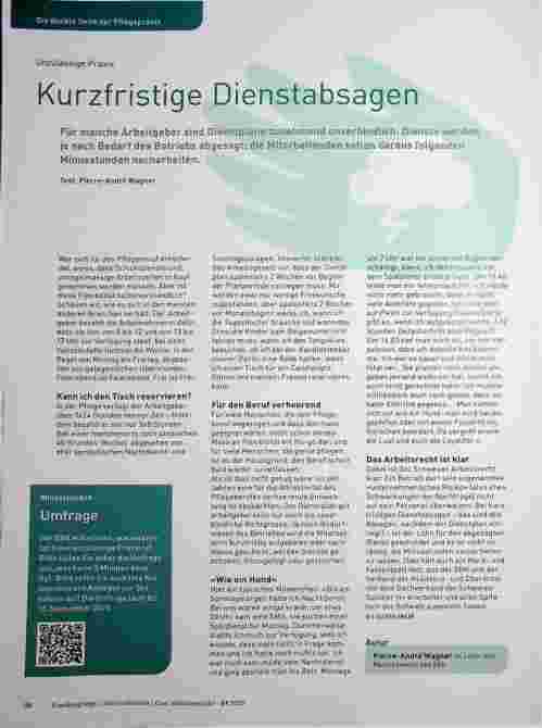 Vorschauseite 1: Kurzfristige Dienstabsagen