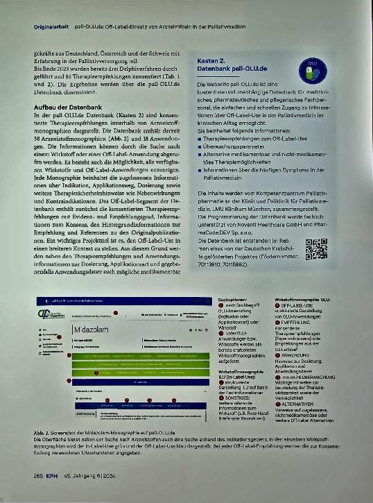 Vorschauseite 4: pallOLU.de: Datenbank zum Off-Label-Einsatz von Arzneimitteln in der Palliativmedizin