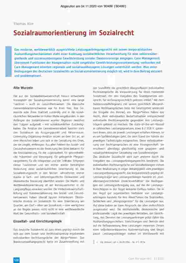 Vorschauseite 1: Sozialraumorientierung im Sozialrecht