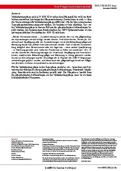 Vorschauseite 6: Beraterbrief Pflege Heft 22-2024
