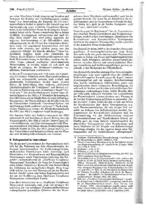Vorschauseite 2: Audilierung und Zertifizierung von Pharmaunternehmen im Bereich Healthcare Compliance. Konzept und Chance eines innovativen Compliance-Ansatzes