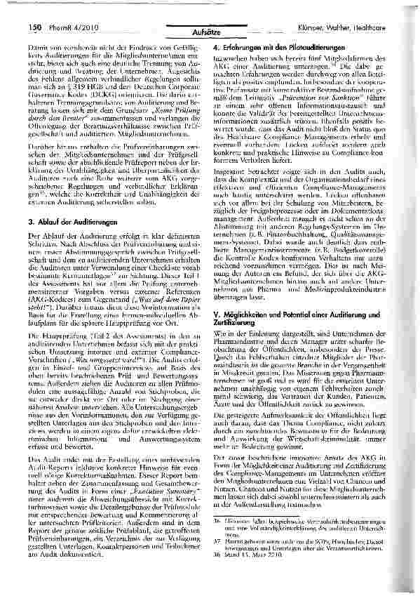 Vorschauseite 6: Audilierung und Zertifizierung von Pharmaunternehmen im Bereich Healthcare Compliance. Konzept und Chance eines innovativen Compliance-Ansatzes