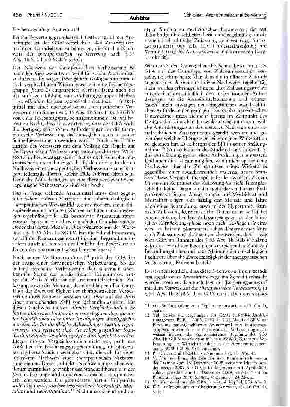 Vorschauseite 5: Arzneimittelschnellbewertung und ihre Folgen nach dem Regierungsentwurf zum AMNOG