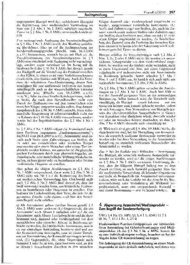 Vorschauseite 4: Zur Arzneimitteleigenschaft von Blutegeln AMGTS 2 I, 2 II 4, 72, 72a; VwGO § 43 I