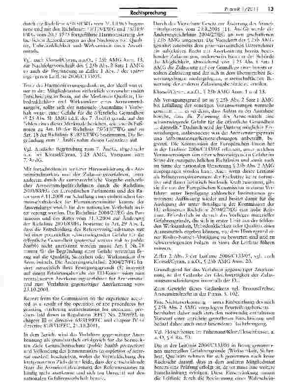 Vorschauseite 5: Berufung auf eine bestehende ausländische Arzneimittelzulassung führt nicht zur Eröffnung eines neuen oder zusätzlichen VerfahrensAMG S§ 105 rVc, 105 IVf, 25b II, 4 XXVII;RL 2001/…