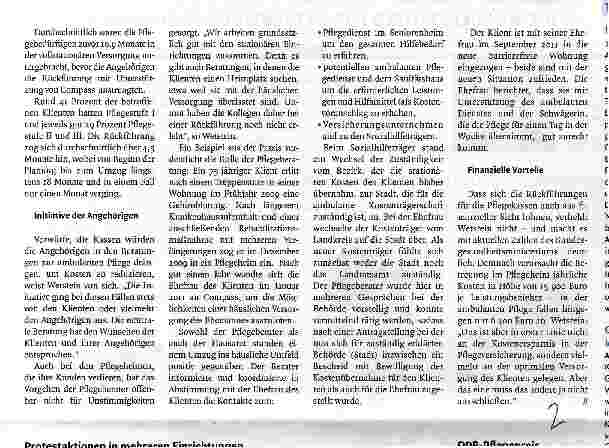 Vorschauseite 2: Ins Pflegeheim - und wieder zurück