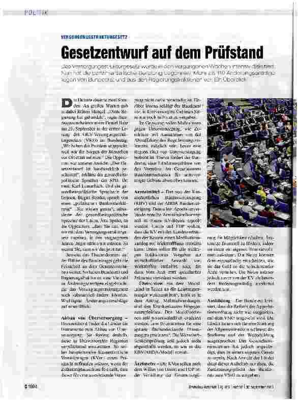 Vorschauseite 1: Gesetzentwurf auf dem Prüfstand
