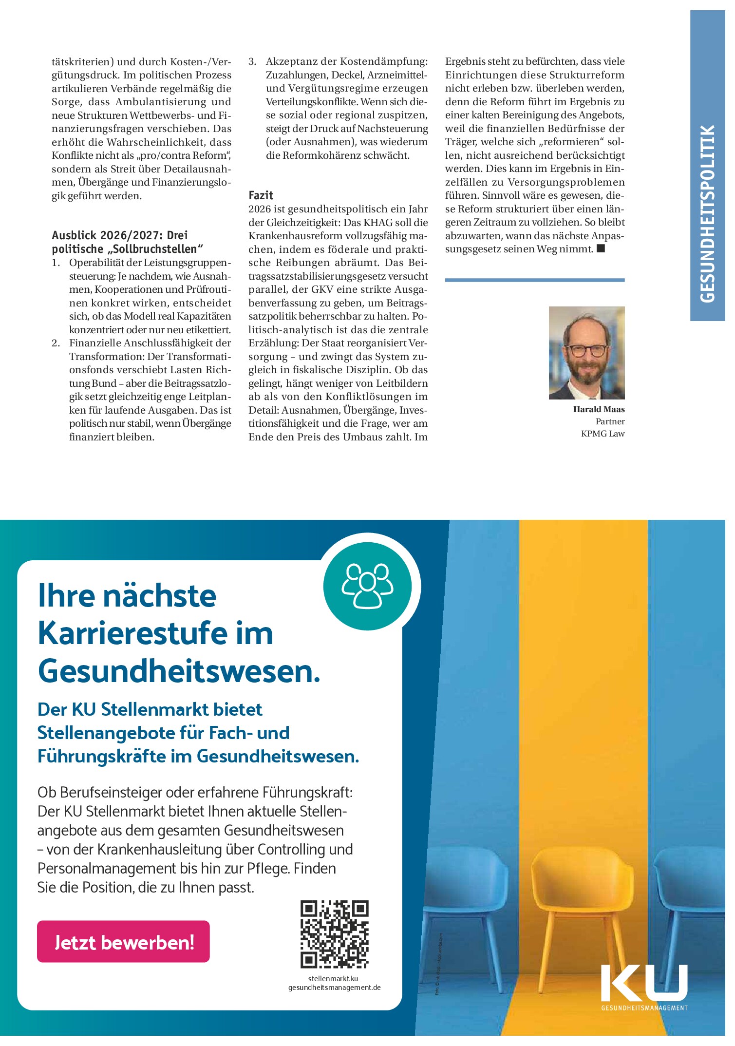 Vorschauseite 3: Gesundheitspolitik 2026 im Stresstest