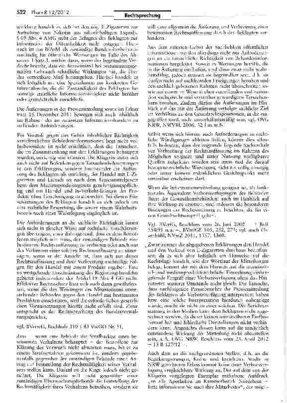 Vorschauseite 2: E-Zigarette ist Arzneimittel AMG §2 1, MPG § 2 III
