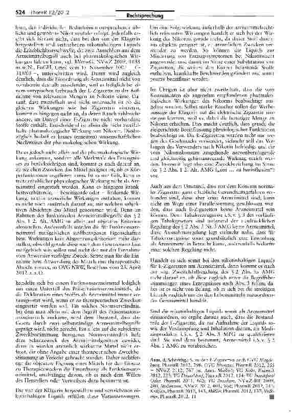 Vorschauseite 4: E-Zigarette ist Arzneimittel AMG §2 1, MPG § 2 III