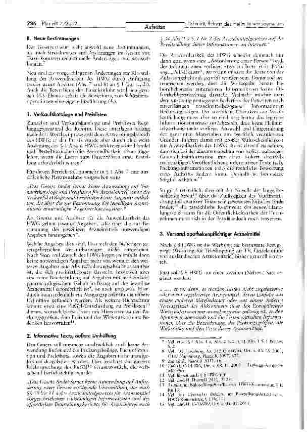Vorschauseite 2: Heilmittelwerberecht: Vorstellung der Reform des Heilmittelwerbegesetzes