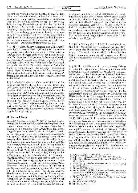 Vorschauseite 2: Die Auswirkungen des AMNOG auf den Abgabepreis: Zum Verhältnis zwischen dem Erstattungsbetrag nach § 130b Abs. 1 Satz 1 und 2 SGB V und dem Abgabepreis des pharmazeutischen Untern…