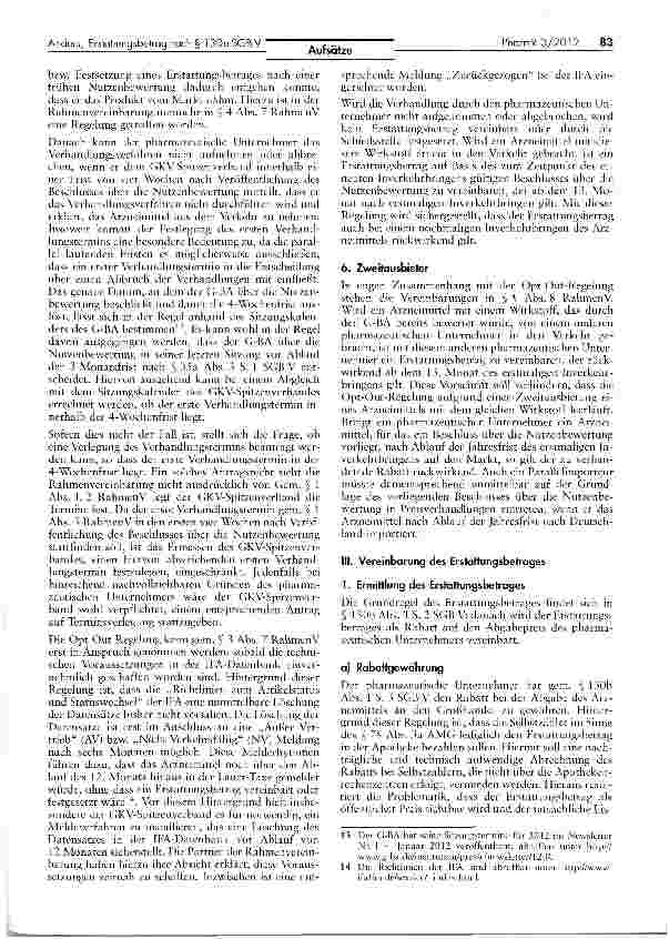 Vorschauseite 3: Die Vereinbarung des Erstattungsbetrages nach § 130b SGB V