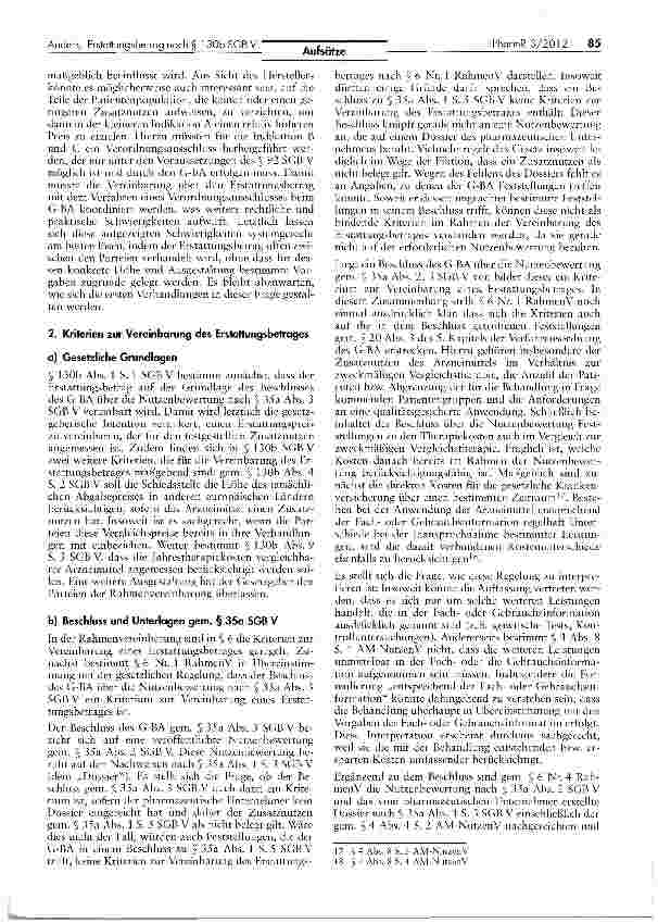 Vorschauseite 5: Die Vereinbarung des Erstattungsbetrages nach § 130b SGB V