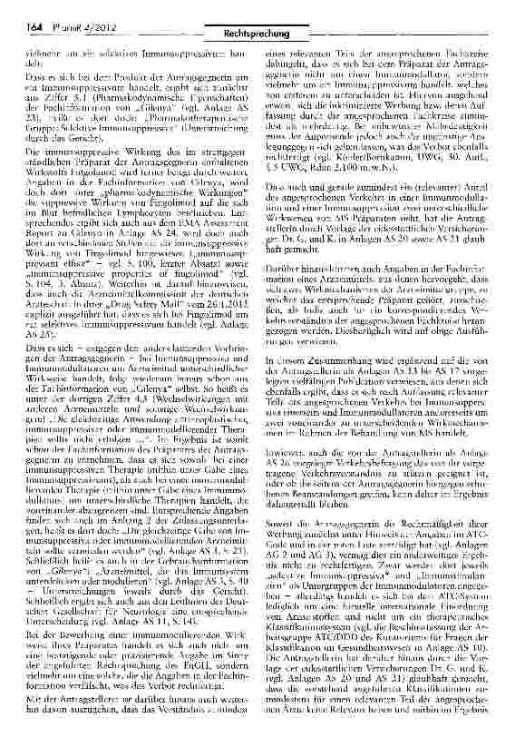 Vorschauseite 3: Arzneimittelwerbung im Widerspruch zu Angaben in der Fachinformation