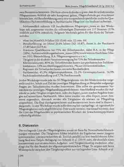 Vorschauseite 6: Die Tätigkeiten der Pflege in der Kölner Erwachsenenpsychiatrie und Psychosomatik - ein Update