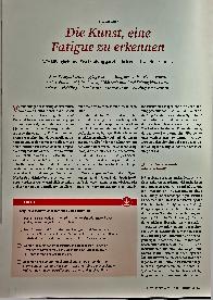 Vorschauseite 1: Die Kunst, eine Fatigue zu erkennen: Wie Müdigkeit und Erschöpfung ganzheitlich erfasst werden können