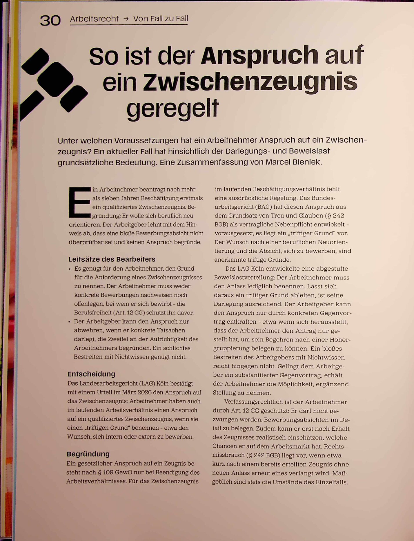 Vorschauseite 1: So ist der Anspruch auf ein Zwischenzeugnis geregelt