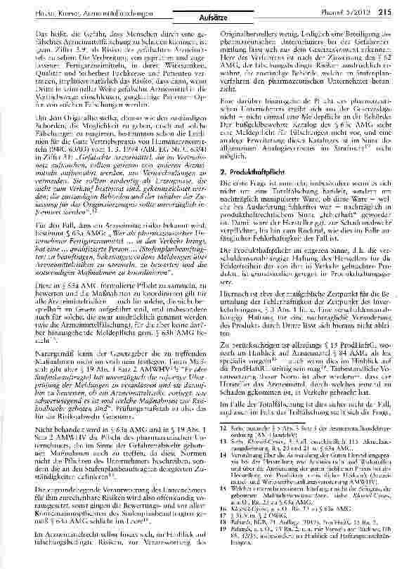 Vorschauseite 3: Arzneimittelfälschungen: Reaktionspflichten und Haftung des Originalherstellers