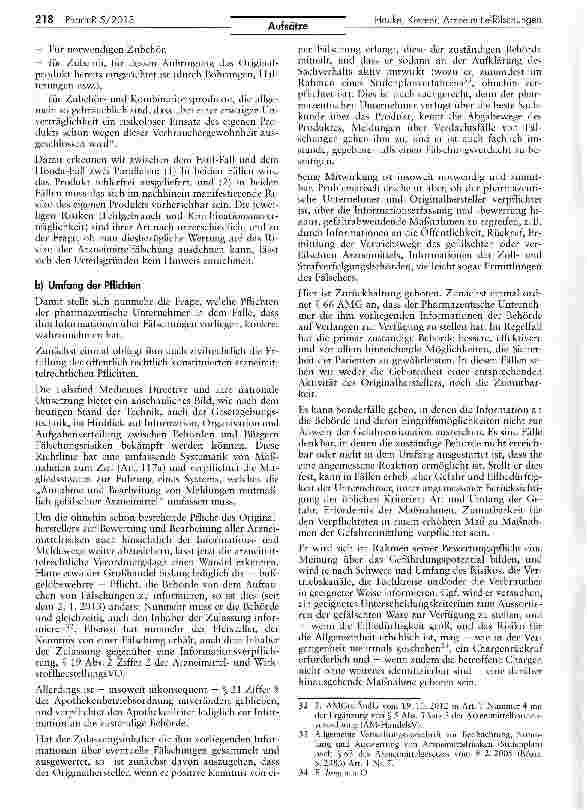 Vorschauseite 6: Arzneimittelfälschungen: Reaktionspflichten und Haftung des Originalherstellers