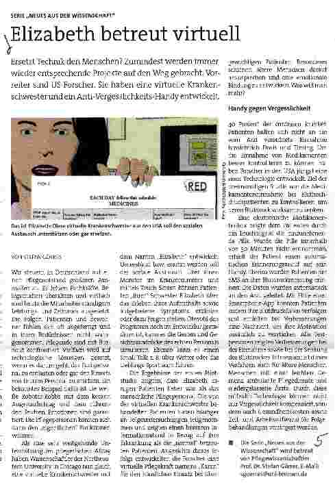 Vorschauseite 1: Elizabeth betreut virtuell